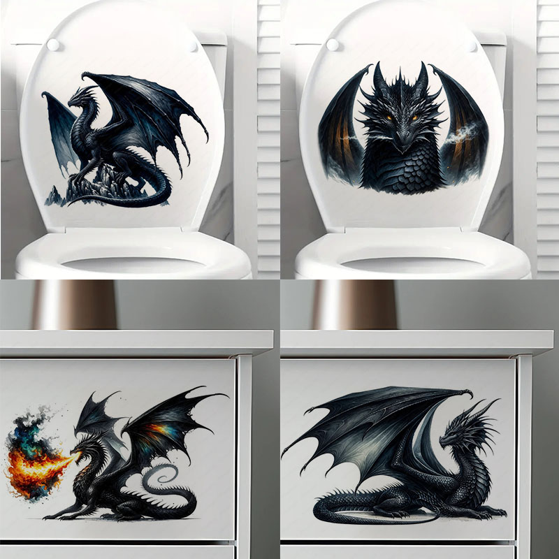 Lighting Mcqueen Bedroom Decor - Fiery Majestic Dragon トイレステッカー デコレーション リビングルーム、壁、寝室、家の装飾用