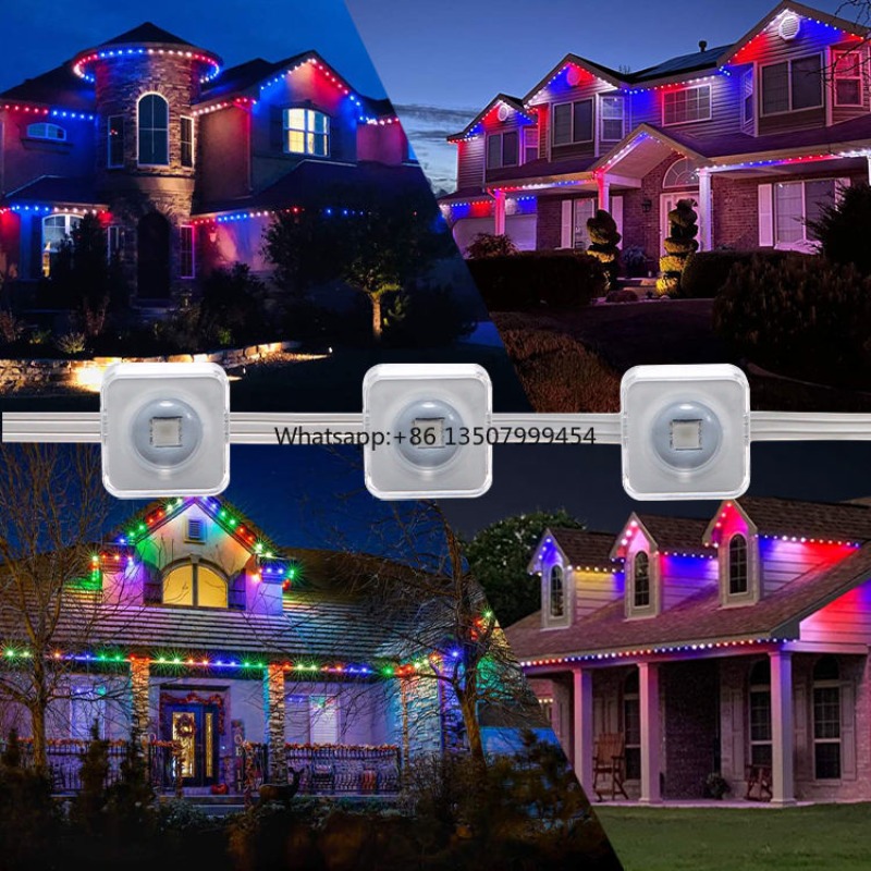 Decor Lighting & Decor Fires - WiFi制御スマートLEDストリップライト 15M RGBカラーチェンジ IP66防水 PVC製 ビルファサード装飾