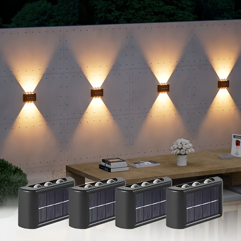 Led Lighting Wall Decor - LEDソーラーライト 屋外防水 ソーラーウォールランプ 上下発光 ガーデンフェンス装飾用 ソーラー式ウォールランプ