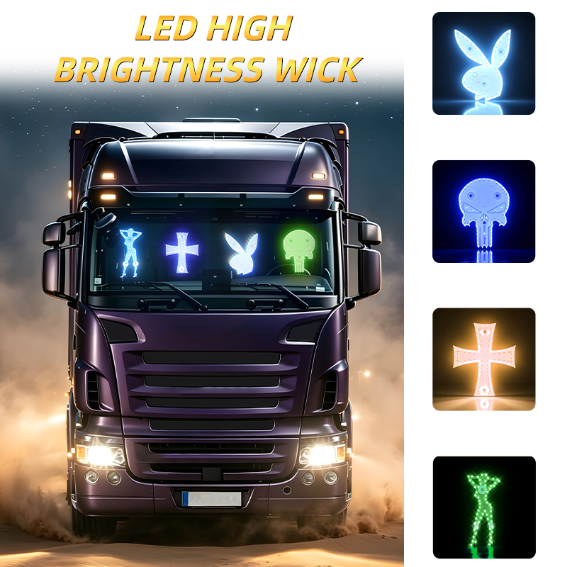 Decor Lighting Sales - CFホットセールLEDトラック装飾ライト面白いスカルバニークロスガールウィンドシールドアンビエントランプ車トラックインテリアデコレーション