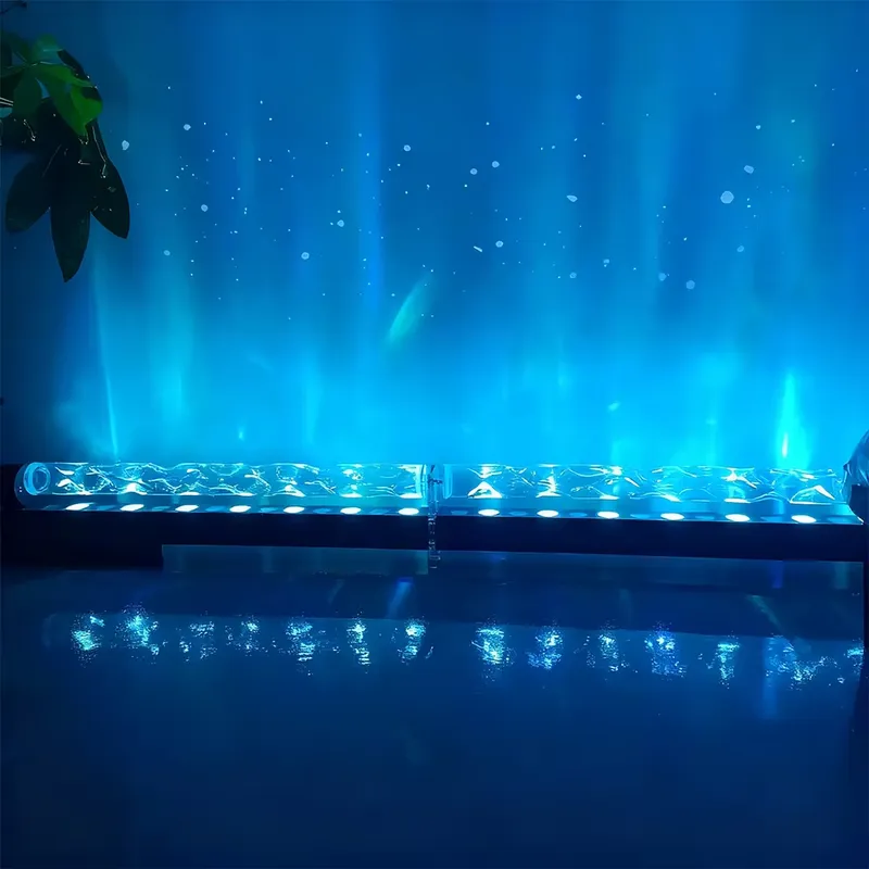 Lighting Decor For Room - スマート3Dウォールウォッシュ炎投影ライト、水波紋雰囲気ランプ、リビングルーム、寝室、バーの装飾、背景照明用