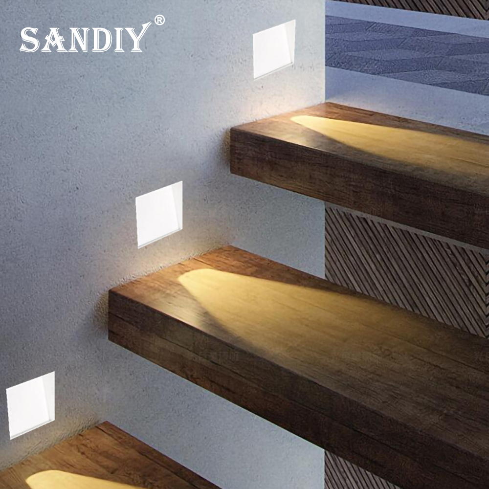 Foyer Lighting Wall Decor - Sandiy-センサー付きの埋め込み型ウォールライト,モダンなデザイン,装飾的な室内灯,階段に最適,110/220V