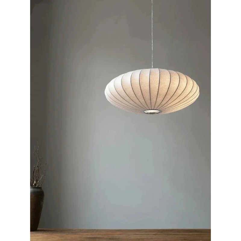 Japanese Lighting Decor - 日本の侘び寂び風手作りシルクペンダントランプ、リビングルーム、ホテル、ホール、レストラン、家の装飾用吊り下げ照明、ラスター2026