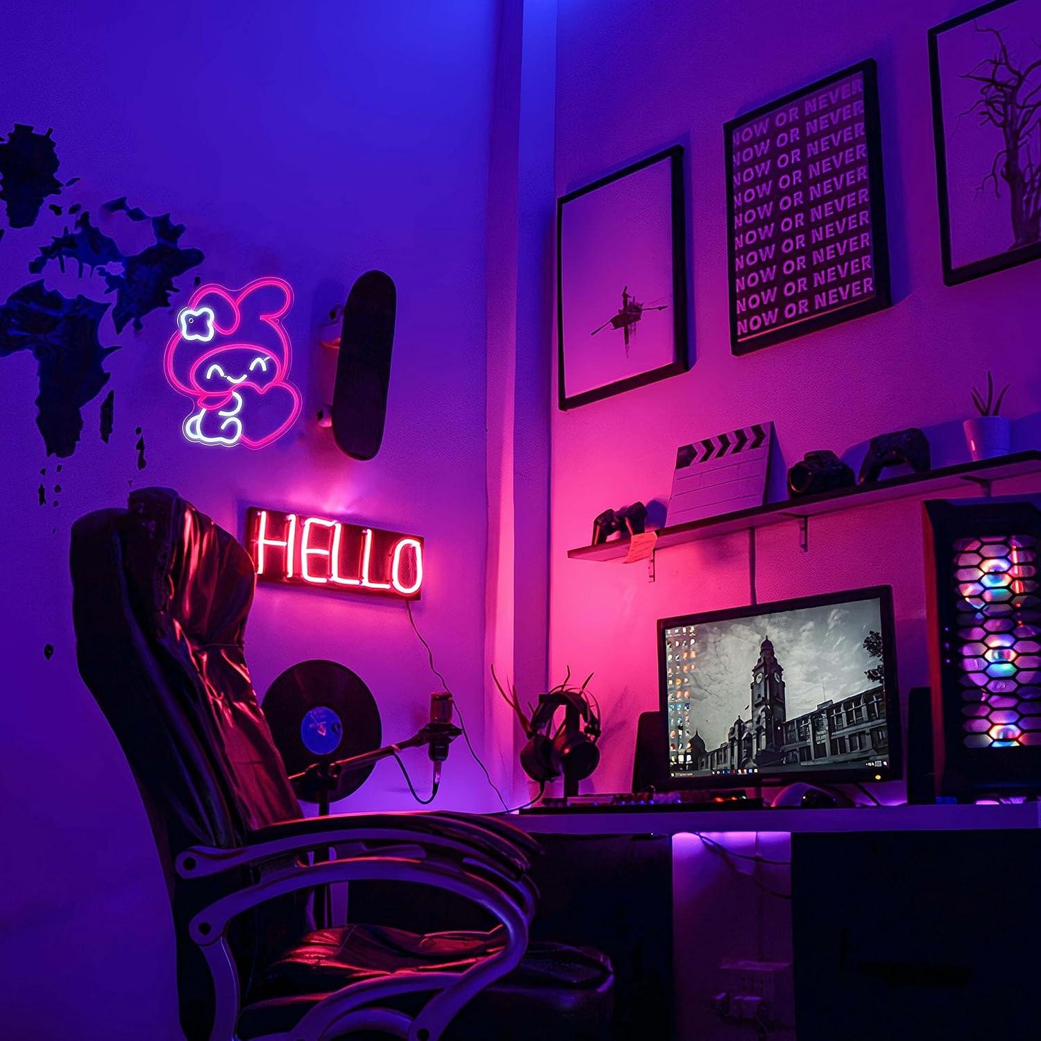 アニメネオンサイン日本語LEDネオンライト寝室ゲームルームリ - Led Lighting Wall Decor のレビューと価格