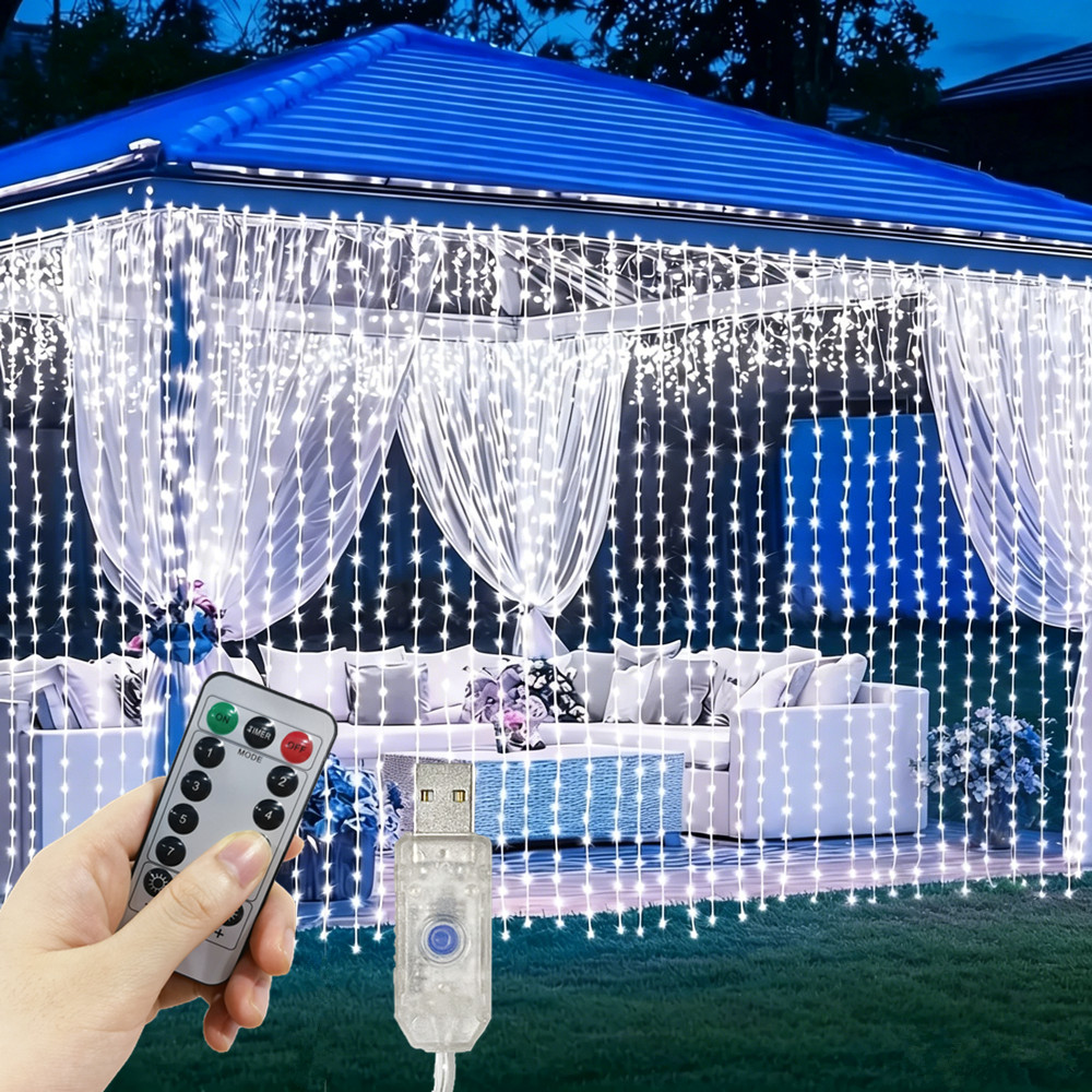 3/4/6m フェアリーランプ 8モードUSBカーテンライト - Fairy Light Curtain のレビューと価格