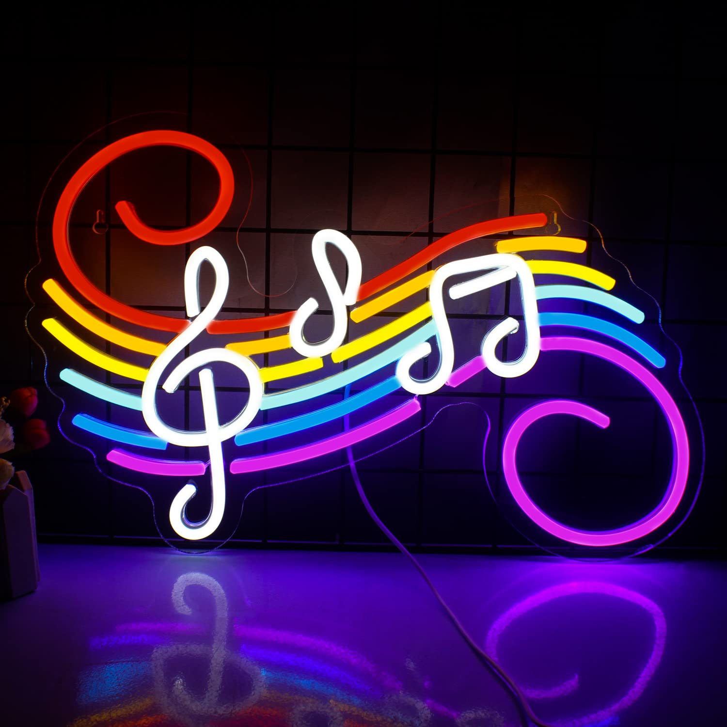 音符ネオンサイン カスタマイズ可能 カラフルなト音記号 LE - Wedding Lighting And Decor のレビューと価格
