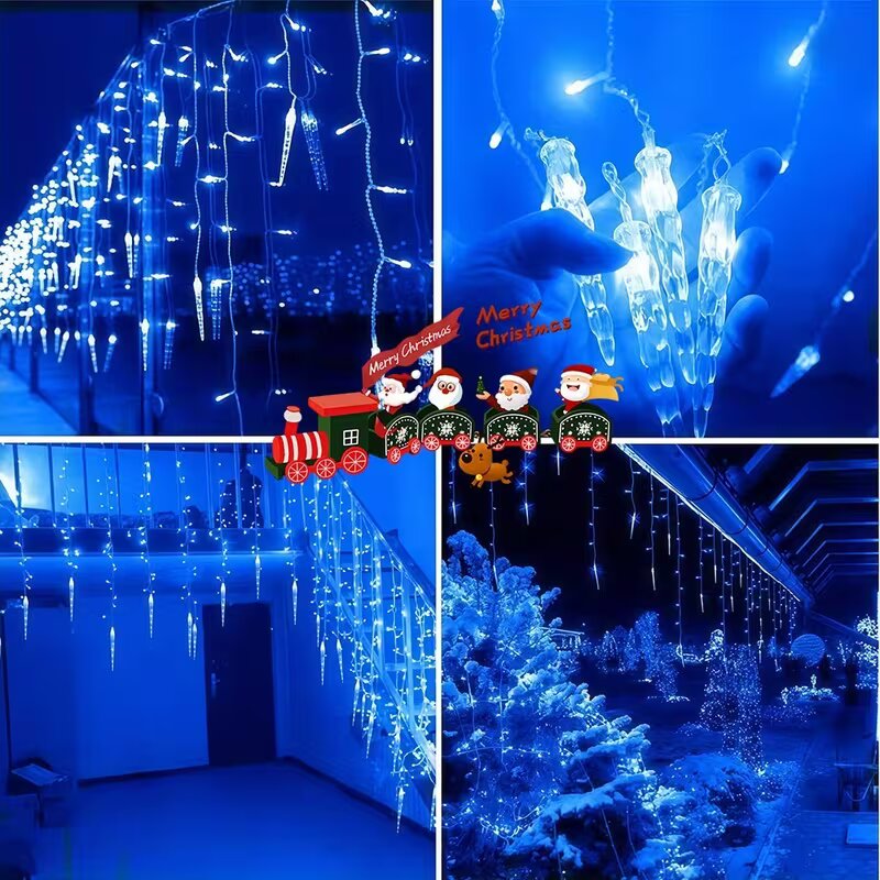 100LEDのつららカーテンライト、クリスマスデコレーション - Fairy Light Curtain のレビューと価格