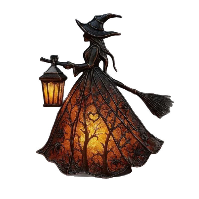 魔女の樹脂製卓上ナイトライト、USB電源式、ハロウィン装飾、 - Decor Lighting & Decor Fires のレビューと価格