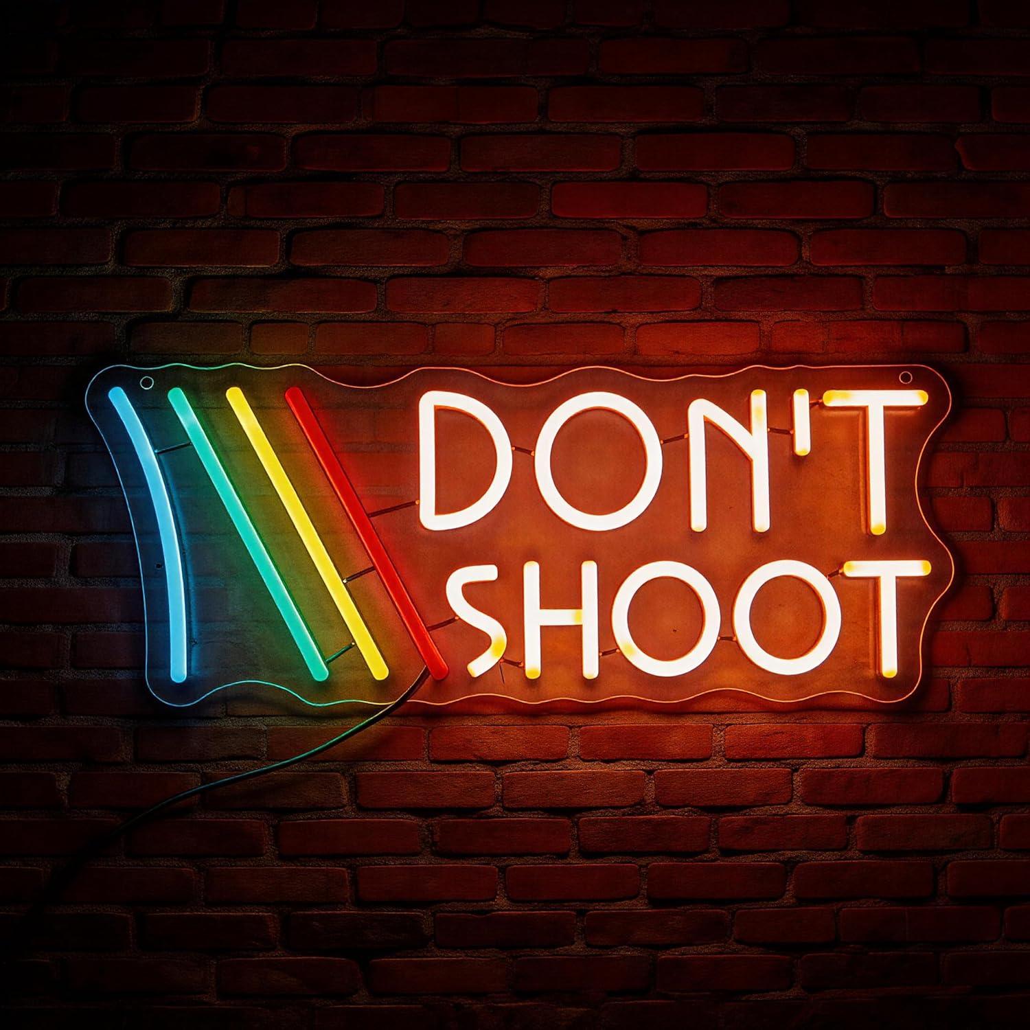 Don't Shoot ネオンサイン レインボー – 平和を - Led Lighting Wall Decor のレビューと価格