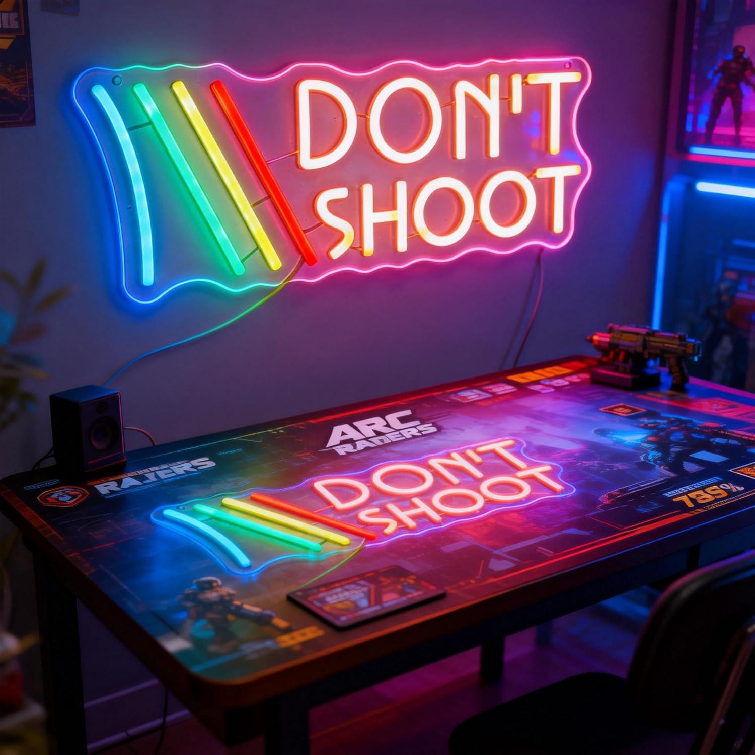 Don't Shoot ネオンサイン レインボー – 平和を - Led Lighting Wall Decor のレビューと価格
