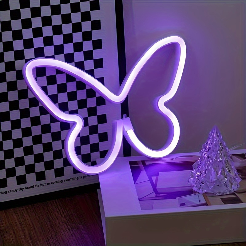 LED バタフライ ネオンライト、USB またはバッテリー駆 - Foyer Lighting Wall Decor のレビューと価格