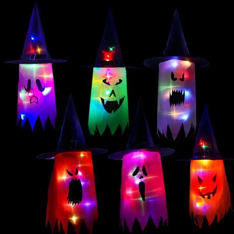 1PC ハロウィン魔女帽子カラフルなライトアップ LED グ - Decor Lighting & Decor Fires のレビューと価格