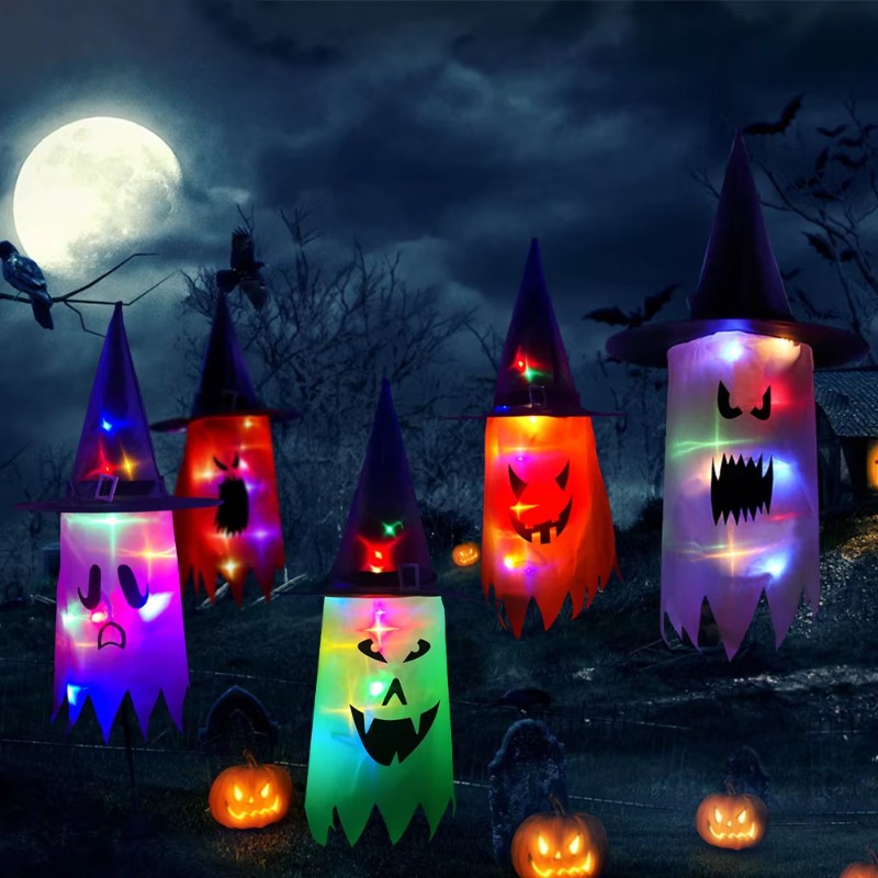 1PC ハロウィン魔女帽子カラフルなライトアップ LED グ - Decor Lighting & Decor Fires のレビューと価格