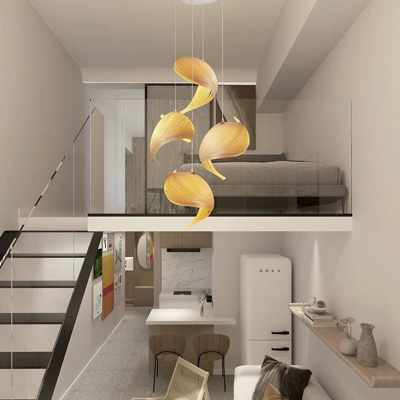 日本のユニークな木製 LED ペンダントランプクリエイティブ - Japanese Lighting Decor のレビューと価格
