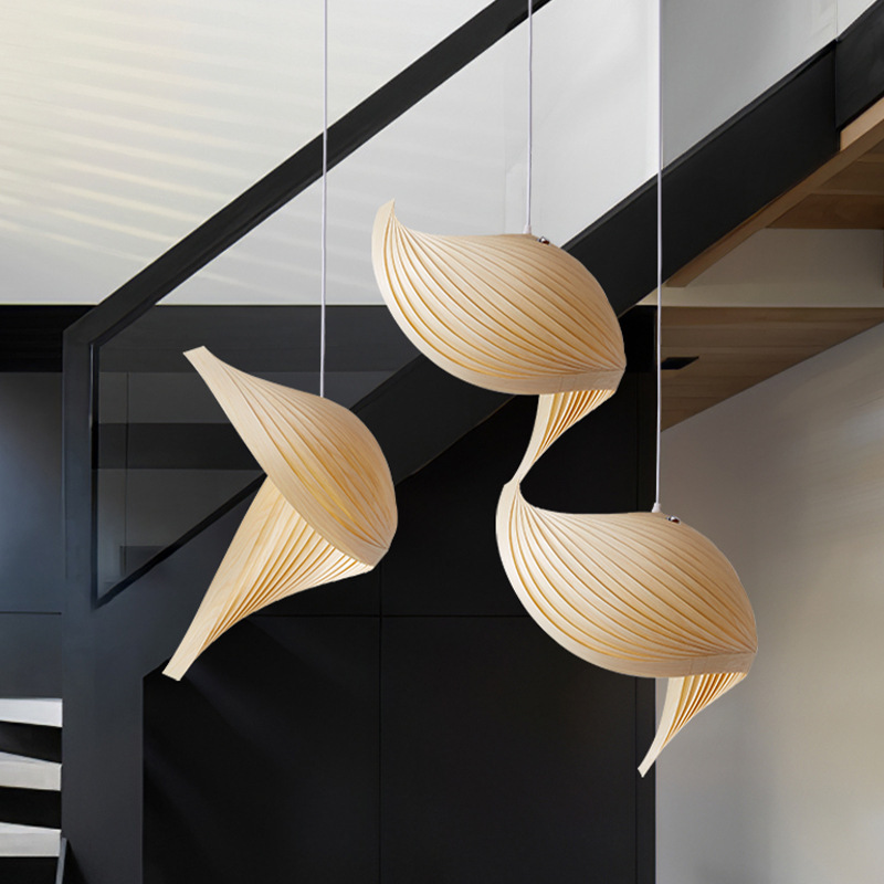 日本のユニークな木製 LED ペンダントランプクリエイティブ - Japanese Lighting Decor のレビューと価格