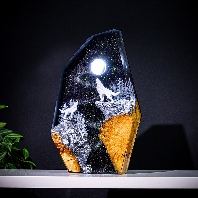 自然動物フィギュア生物樹脂製テーブルライトクリエイティブアー - Wedding Lighting And Decor のレビューと価格