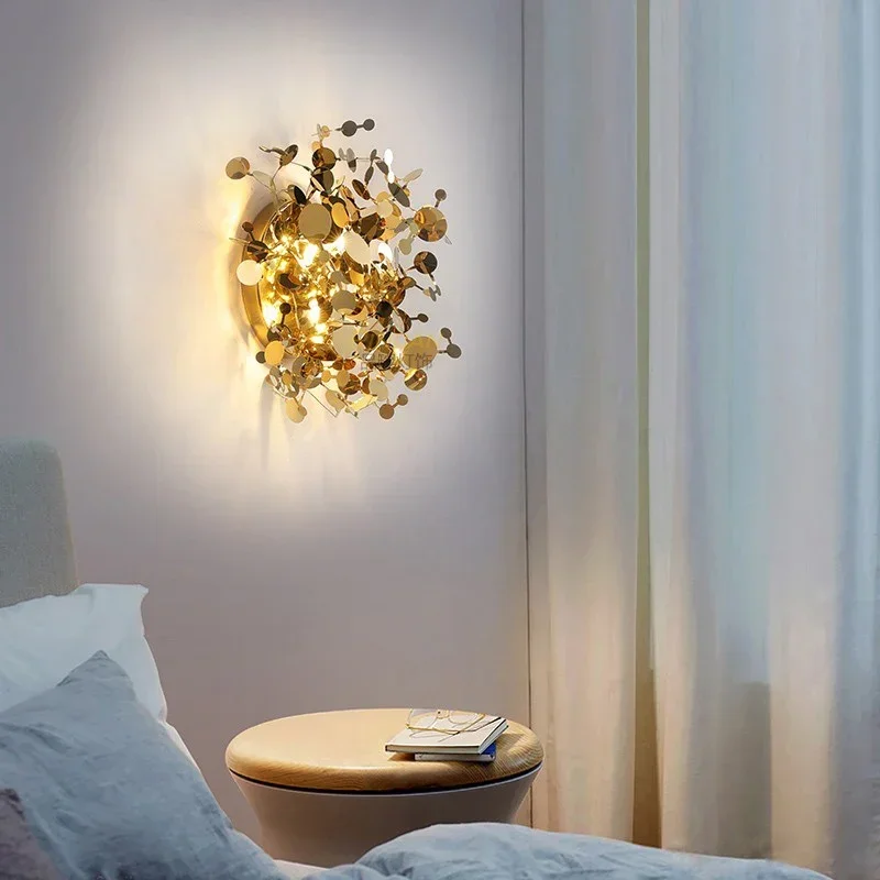モダンな北欧ミニマリストリーフステンレス鋼 LED ウォール - Foyer Lighting Wall Decor のレビューと価格