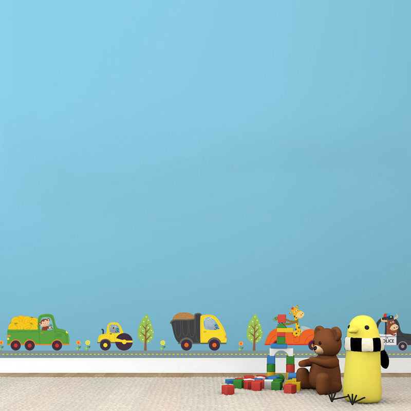 漫画の動物の車のウォールステッカー,子供部屋の装飾,背景の装 - Lighting Mcqueen Bedroom Decor のレビューと価格
