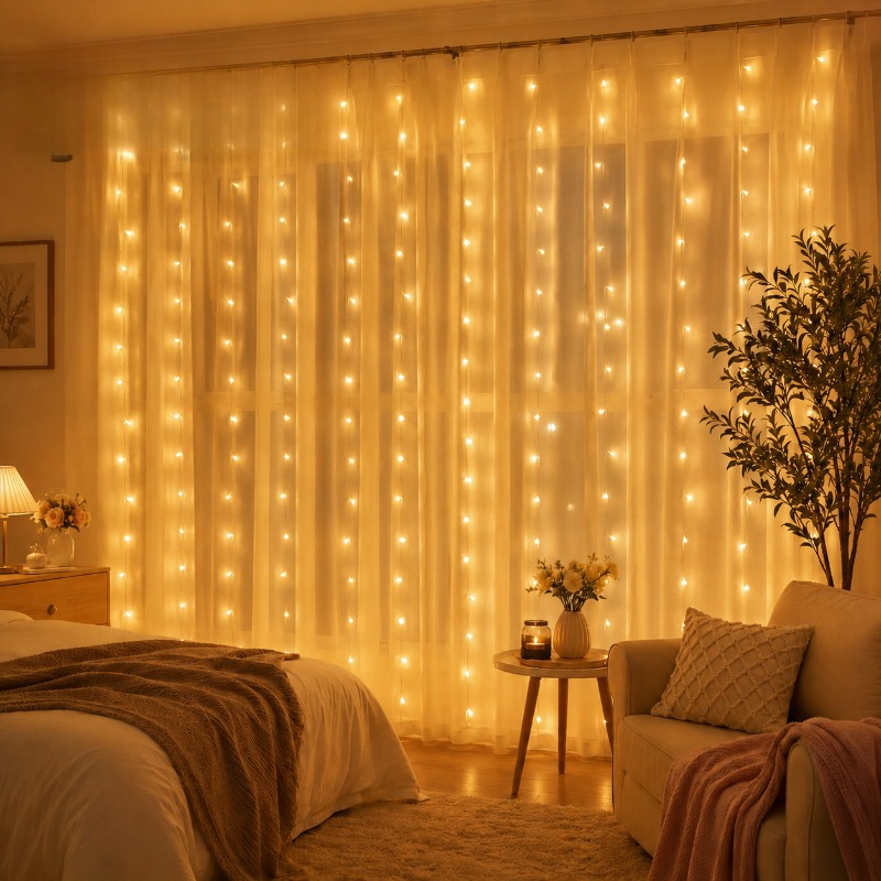 3/4/6m カーテンLEDストリングライトガーランド US - Fairy Light Curtain のレビューと価格