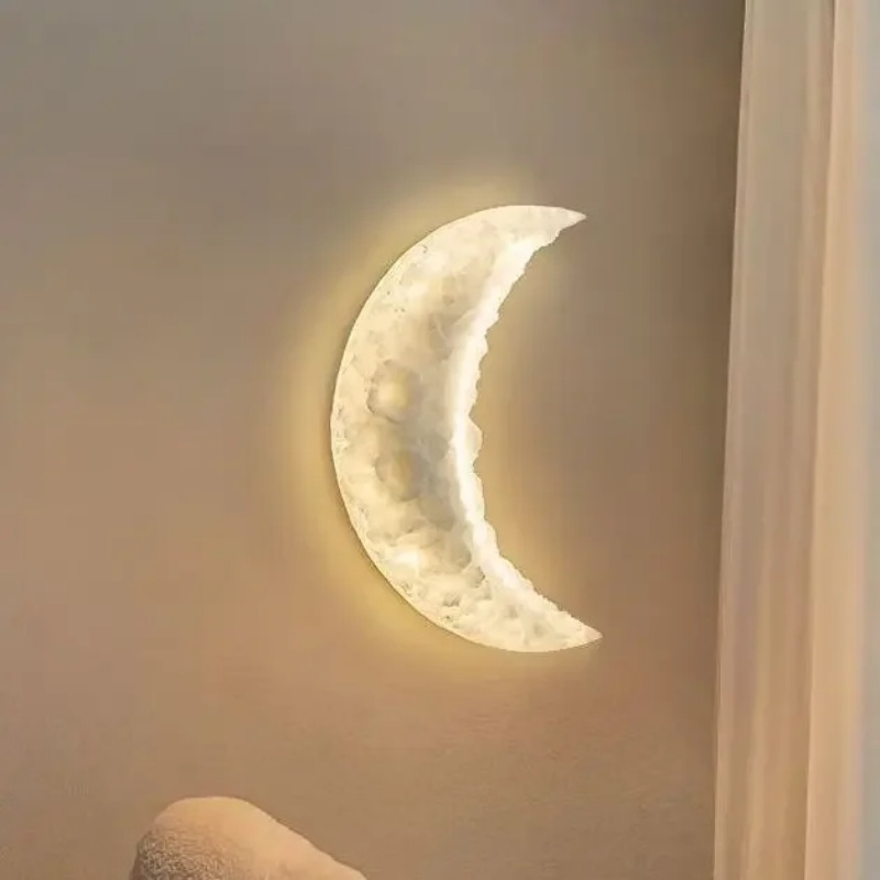 モダンでシンプルなデザインの月型クリエイティブ LED ウォ - Foyer Lighting Wall Decor のレビューと価格