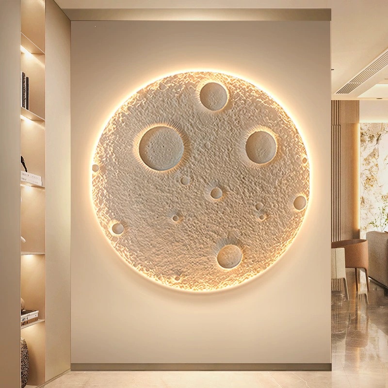 モダンでシンプルなデザインの月型クリエイティブ LED ウォ - Foyer Lighting Wall Decor のレビューと価格