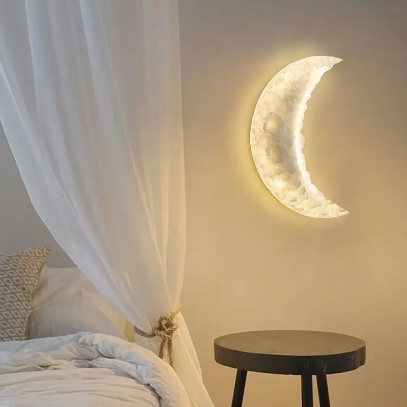 モダンでシンプルなデザインの月型クリエイティブ LED ウォ - Foyer Lighting Wall Decor のレビューと価格