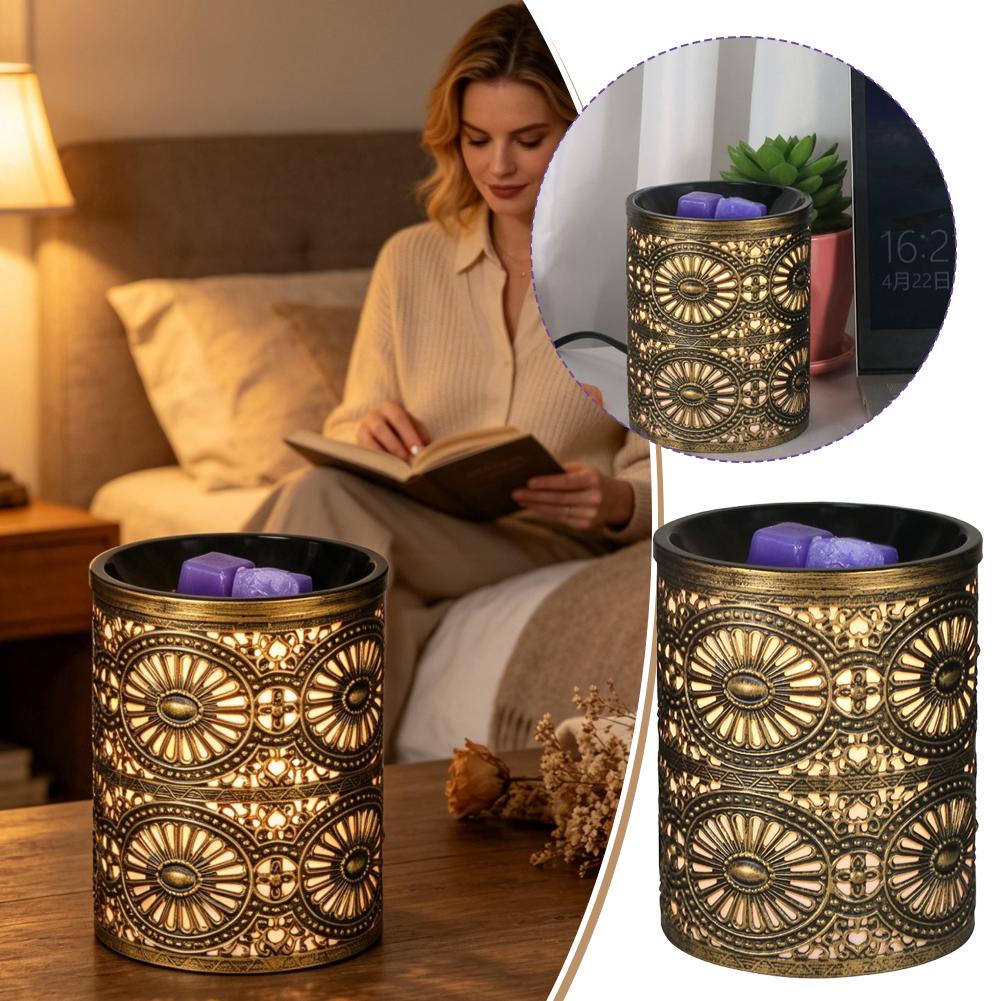 新しい香りのナイトライト、金色の幾何学模様の鉄製キャンドルス - Decor Lighting & Decor Fires のレビューと価格