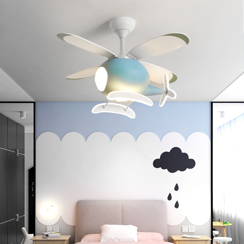 現代のクリエイティブ漫画飛行機ファンライトシンプルな装飾 L - Decor Lighting & Decor Fires のレビューと価格