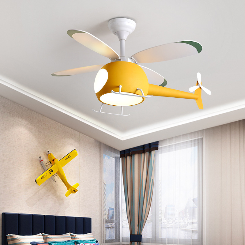 現代のクリエイティブ漫画飛行機ファンライトシンプルな装飾 L - Decor Lighting & Decor Fires のレビューと価格