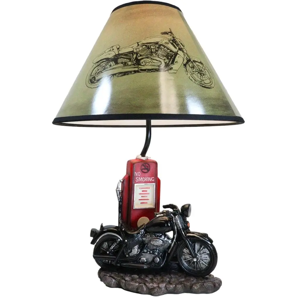 ヴィンテージレトロブラックオートバイガスポンプデスクランプ（ - Decor Lighting & Decor Fires のレビューと価格