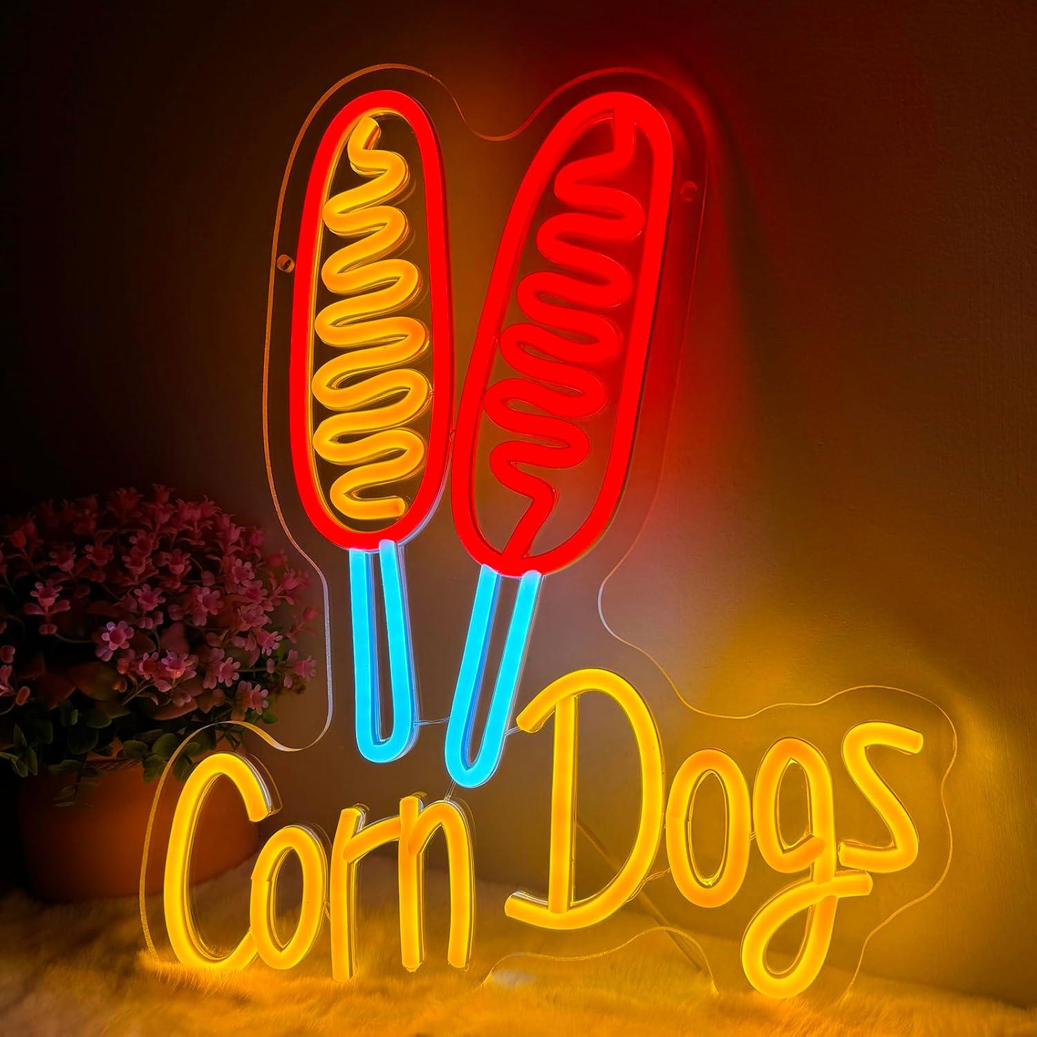 コーンドッグネオンサインスナックUSB調光LEDネオンライト - Restaurant Lighting Decoration のレビューと価格