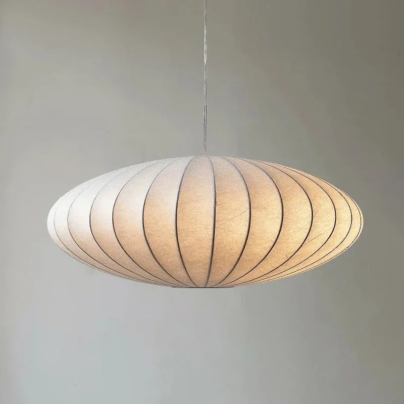 日本の侘び寂び風手作りシルクペンダントランプ、リビングルーム - Japanese Lighting Decor のレビューと価格