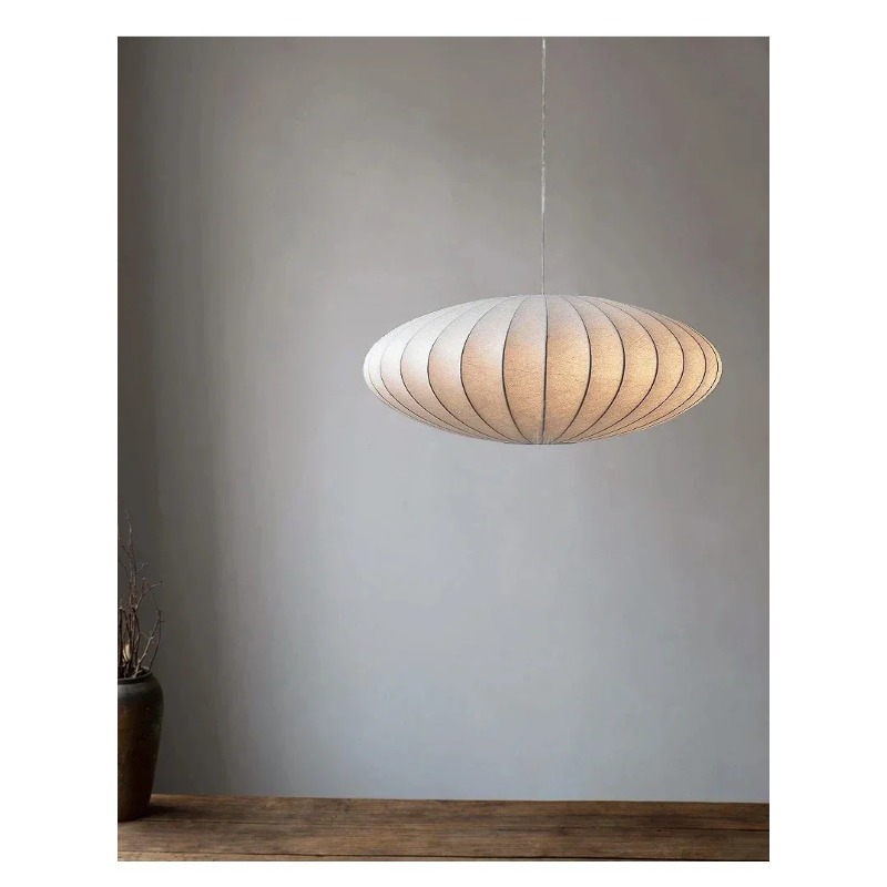 日本の侘び寂び風手作りシルクペンダントランプ、リビングルーム - Japanese Lighting Decor のレビューと価格